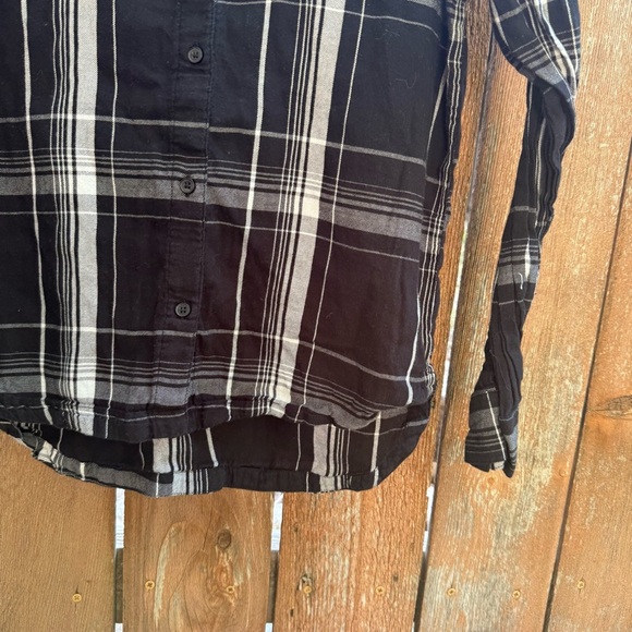 MUDD Girls Black White Plaid Long Sleeve Western Shirt Size 14 - Picture 5 of 8